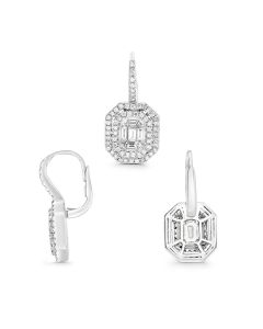 Emerald Cut Diamond Earring