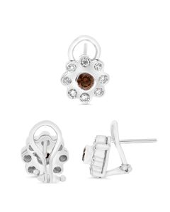 Round Champagne Diamond Earring