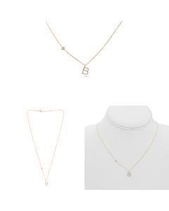 Yellow Gold Initials Necklace B