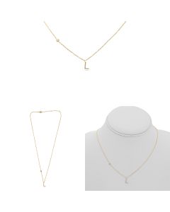 Yellow Gold Initials Necklace L