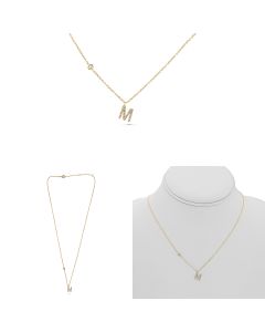 Yellow Gold Initials Necklace M