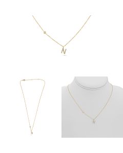Yellow Gold Initials Necklace N