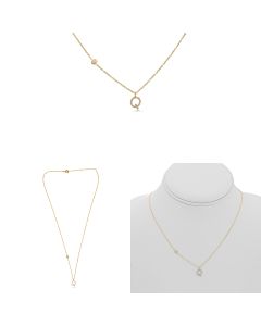 Yellow Gold Initials Necklace Q