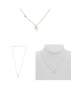 Yellow Gold Initials Necklace R