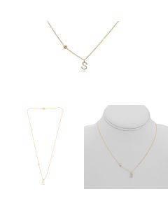 Yellow Gold Initials Necklace S