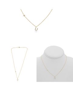 Yellow Gold Initials Necklace U