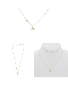 Yellow Gold Initials Necklace W