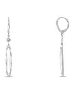 White Topaz & Diamond Drop Earrings