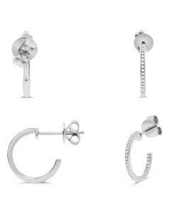 White Diamond Hoop Earrings