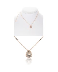 Pear Shape Champagne Diamond Necklace