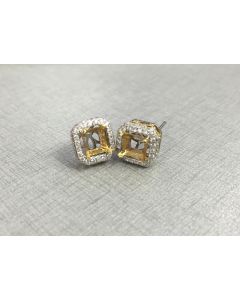Radiant Fancy Yellow Diamond Earring