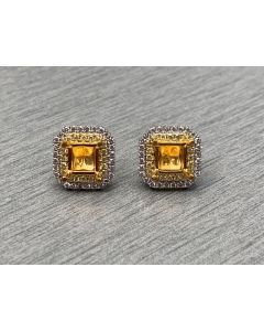 Radiant Fancy Yellow Diamond Earring