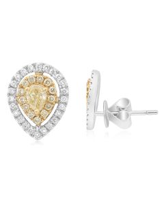 Pear-shaped Double Halo Stud Earrings