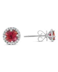 Round Ruby Earring