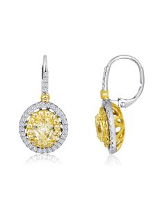 Oval Fancy Yellow Diamond Earring