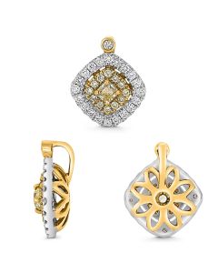 Cushion Fancy Yellow Diamond Pendant