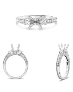 Milgrain Side Stone Engagement Setting