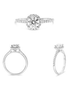Four Prong Halo Engagement Ring