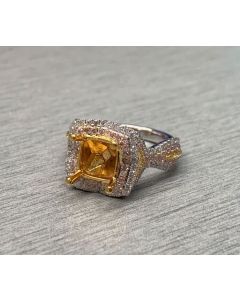 Cushion Fancy Yellow Diamond Ring