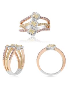 Abstract Colored Diamond Ring