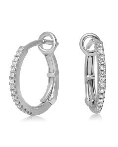 White Gold Circular Diamond Earrings