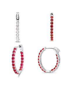 Round Ruby Earring