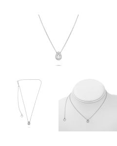 Pave Diamond Halo Semi Mount Necklace