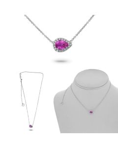 Pear Shape Pink Sapphire Necklace