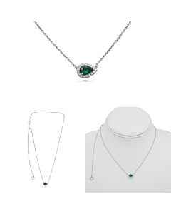 Pear Shape Emerald Necklace
