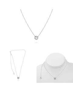 Pave Diamond Halo Semi Mount Necklace