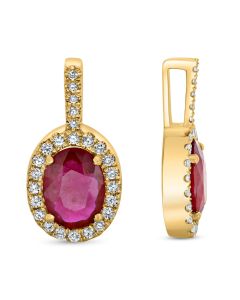 Oval Ruby and Diamond Pendant