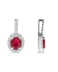 Oval Ruby and Diamond Pendant