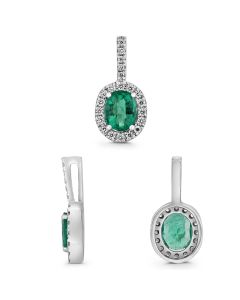 Oval Emerald and Diamond Pendant