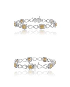 Cushion Fancy Yellow Diamond Bracelet