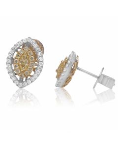 Marquise Fancy Yellow Diamond Earring