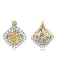 Cushion Fancy Yellow Diamond Pendant
