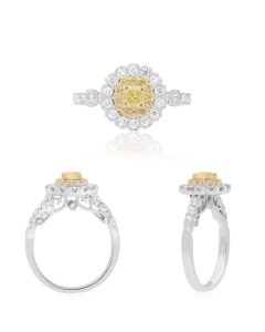 Round Fancy Yellow Diamond Ring