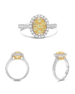 Pave Shank Two Tone Diamond Ring