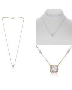 Cushion Diamond Necklace
