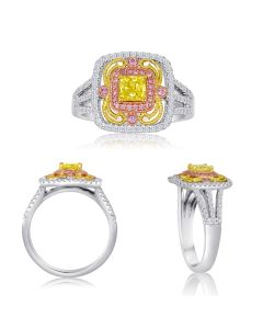 Radiant Fancy Yellow Diamond Ring