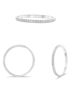 White Gold Diamond Half Pave Band