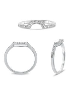 Half Pave Curved Diamond Band