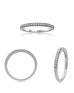 White Gold Half Pave Diamond Band