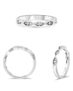 White Gold & Diamond Twist Band