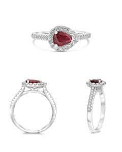 Semi Mount for Horizontal-Set Pear-Shaped Diamond