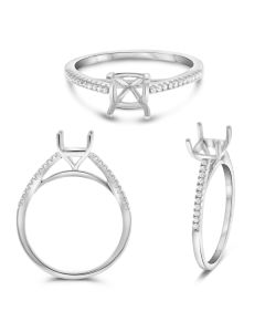 Semi Mount Four Prongs Cathedral Setting