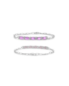 Oval Pink Sapphire Bracelet