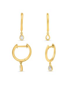 Pear Shape Diamond Earring