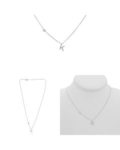 White Gold Initials Necklace K