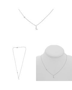 White Gold Initials Necklace L
